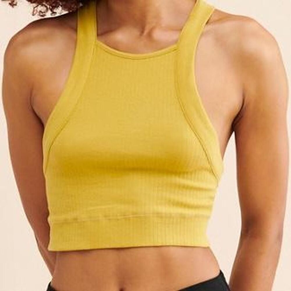 Free-people Women's Yellow Crop-top